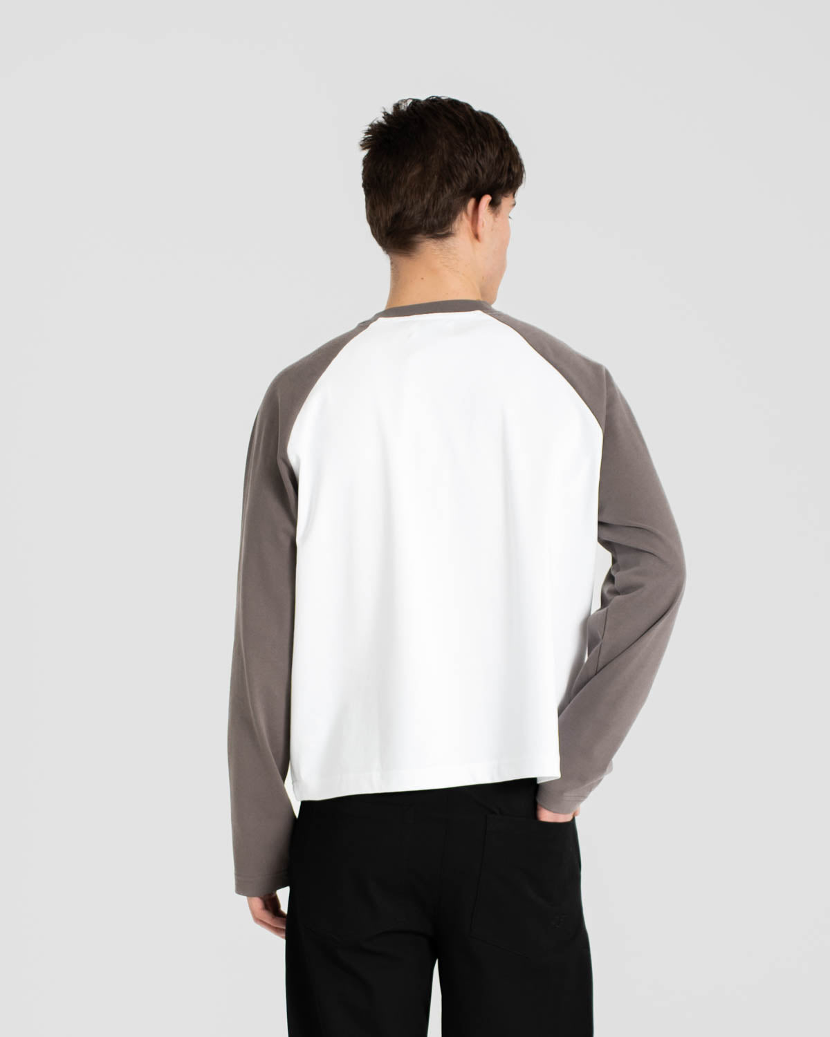 Raglan Longsleeve T-shirt White/Grey